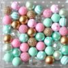 Wholesale 50pcs/pack Mint Green 20MM Acrylic Large Beads Bubblegum Beads