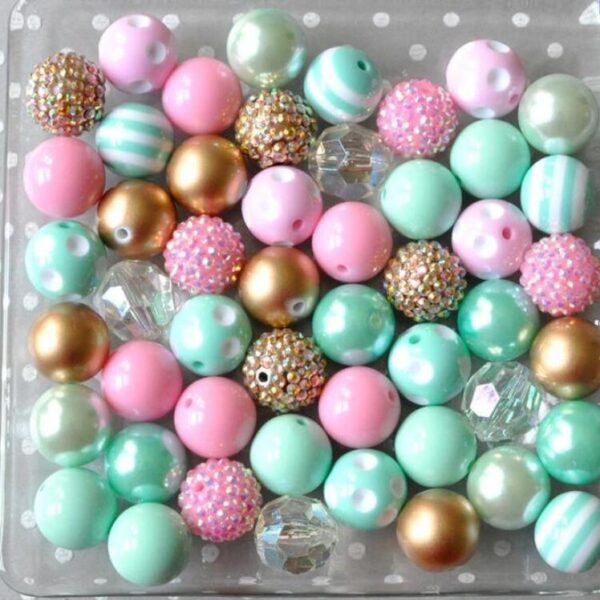 Wholesale 50pcs/pack Mint Green 20MM Acrylic Large Beads Bubblegum Beads