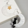 O1CN015HXDQy27Sccsr8Wvv_3843297796-0-cib Wholesale Asymmetric Acrylic Moon Cat Creative Exaggerated Earrings