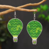 Wholesale Patrick's Day Four Leaf Clover Heart Owl Wooden Earrings