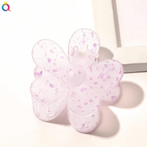 Color leopard point large flower hairpin-purple / Factory direct sales