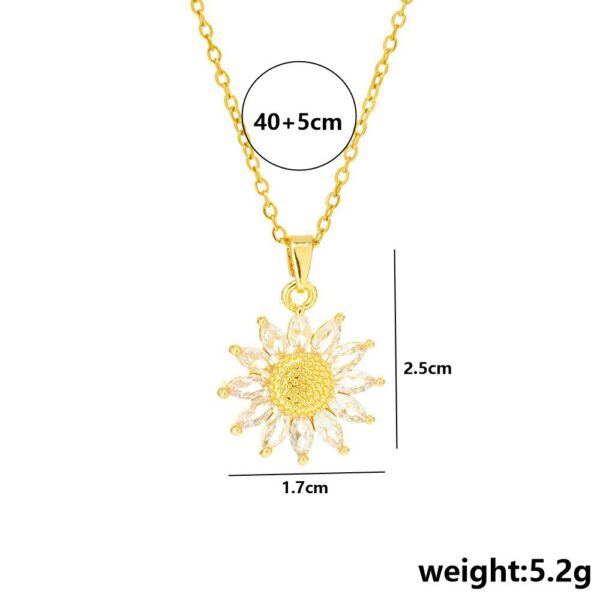 O1CN015IqlJG1KwvtLsK7tm_2212949681229-0-cib Wholesale Gold Zircon Sunflower Pendant Titanium Steel Necklaces