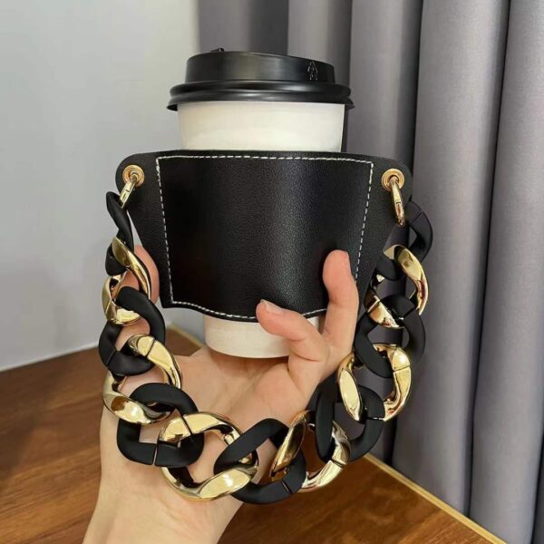 Wholesale Insulated Coffee Cups, Hand-held Protective PU Leather Case