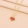 Wholesale Red Maple Leaf Titanium Steel Necklaces
