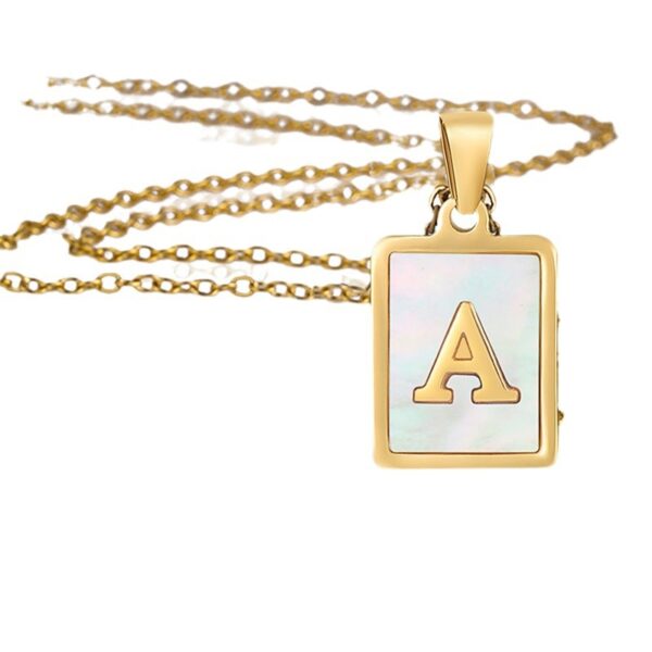 Wholesale Titanium Steel Shell Alphabet 18K Gold Necklace
