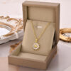 O1CN015MBRux1KwvVainquf_2212949681229-0-cib Wholesale Gold Zircon Sunflower Pendant Titanium Steel Necklaces