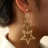 Wholesale of Multi-layer Pentagram Metal Earrings