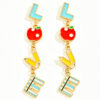 O1CN015OrqAC2ItbjdiiDV5__3828389344-0-cib Wholesale Metal Dripping Oil Campus Style LOVE Teachers Day Earrings
