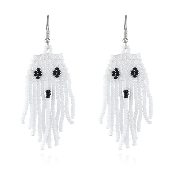 O1CN015PDMmR1q6Jh801cKQ_2916055446-0-cib Wholesale Halloween Collection Tassel Handmade Rice Beads Skull Ghost Earrings