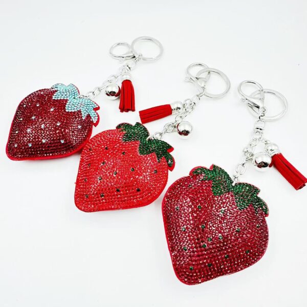O1CN015PDbXM2Jx6V0pAy1c_2922119487-0-cib-1 Wholesale Velvet Tassel Strawberry Hot Diamond Keychain