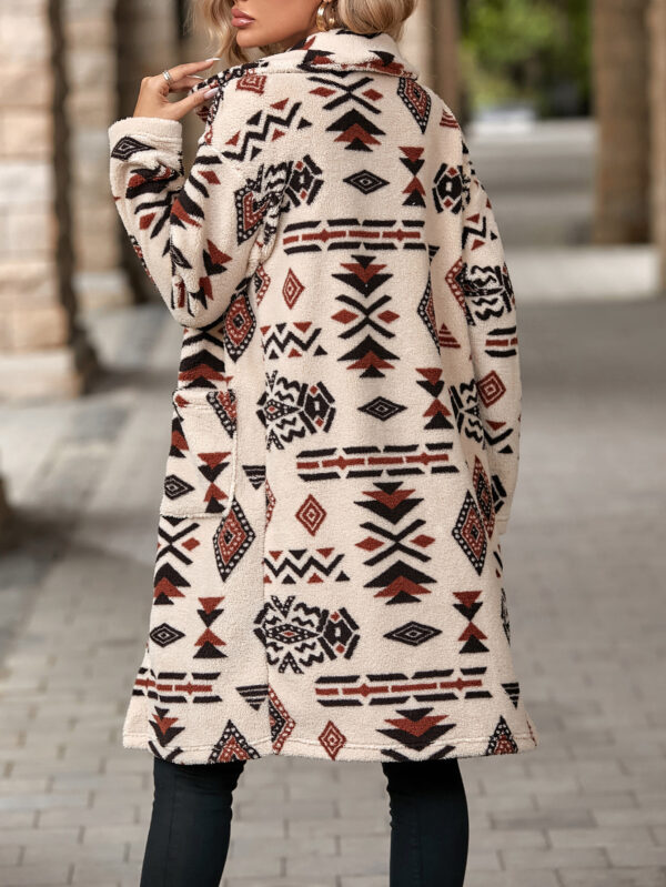 Wholesale Velvet Western Style Aztec Plush Long Coat