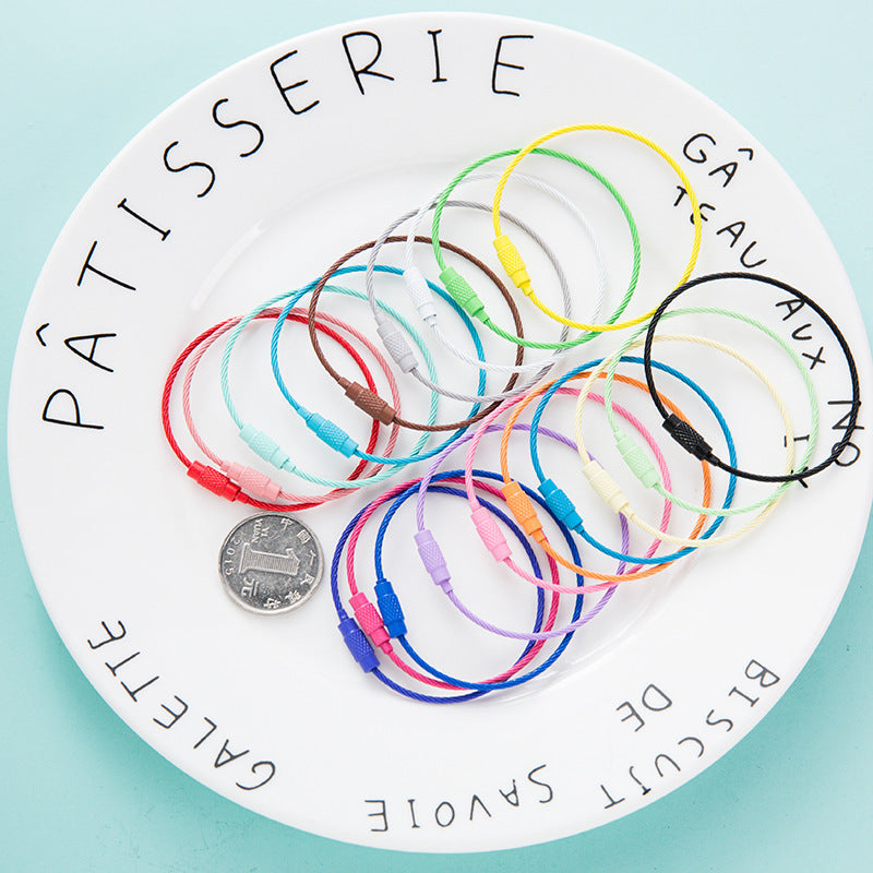 Wholesale Metal DIY Color Spray Painted Wire Ring Diameter 5cm Keychain Aessories