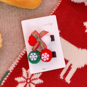 Red and white fur ball 2-piece set