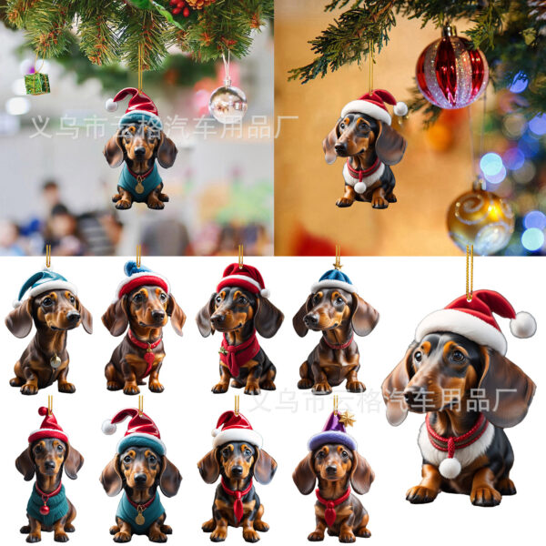 Wholesale Christmas Dog Car Acrylic Pendant