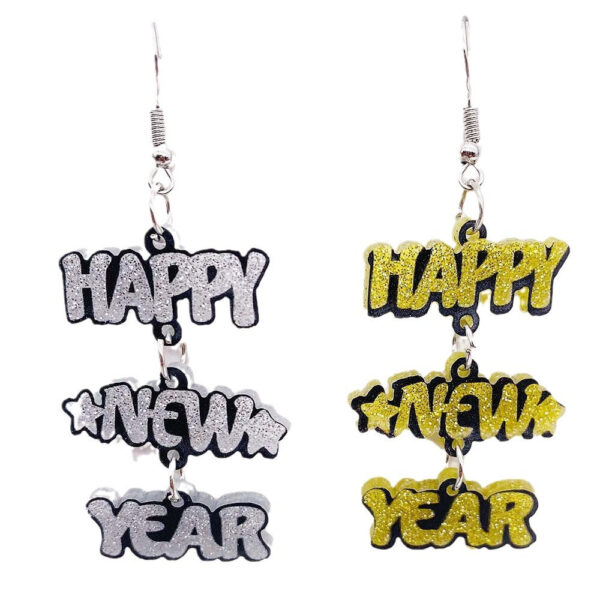 O1CN015T1PAi1Ykvu6g4Yz0__2216150023098-0-cib Wholesale Happy New Year English Letters Christmas Acrylic Earrings