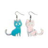 Wholesale Halloween Colorful Cat Fun Color-changing Acrylic Drop Earrings