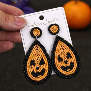 Drop-shaped demon beaded earrings