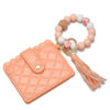 Wholesale Silicone Beaded Card Holder Wrist Keychain