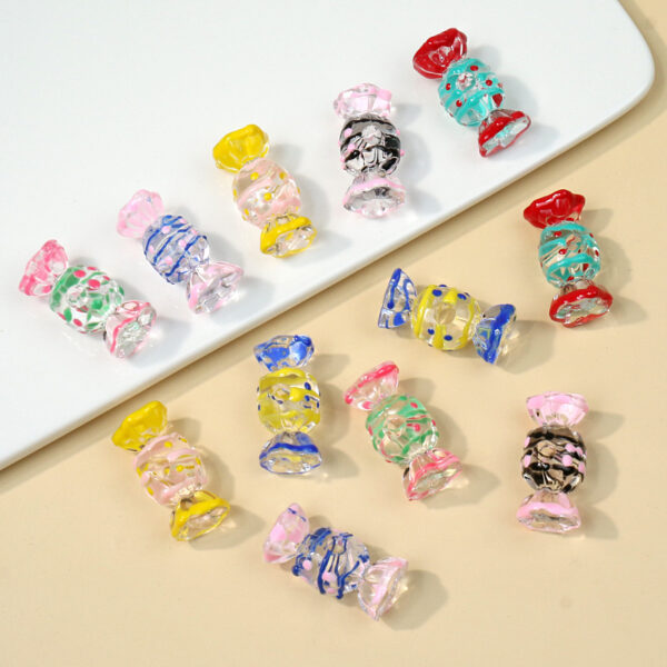 Wholesale Cute Candy Hand Painted Oil Drip Jewelry Accessories Acrylic Beads