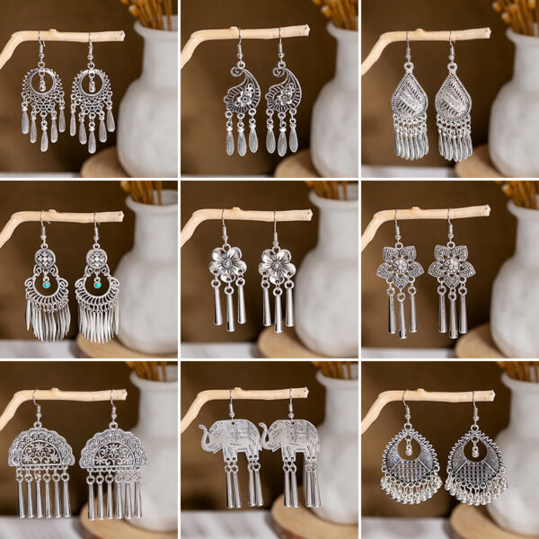 Wholesale Vintage Ethnic Style Metal Tassel Alloy Earrings