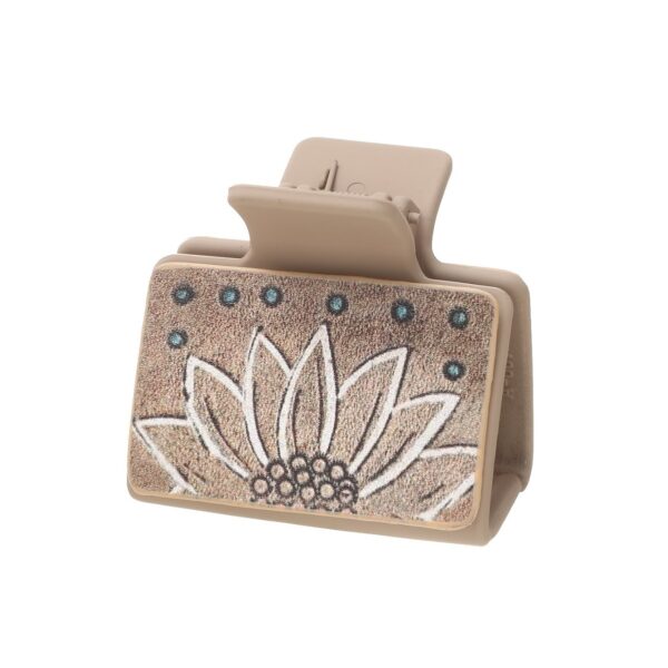 Wholesale Western Style Aztec Leather Hair Clips, Sunflower Shark Clips