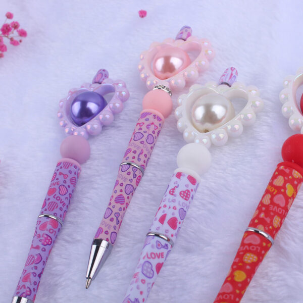 Wholesale Beaded Pens Valentine's Day Love Silicone Handmade Beaded Pen