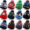 Wholesale Jacquard LED Christmas Knitted Beanie