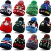 Wholesale Jacquard LED Christmas Knitted Beanie