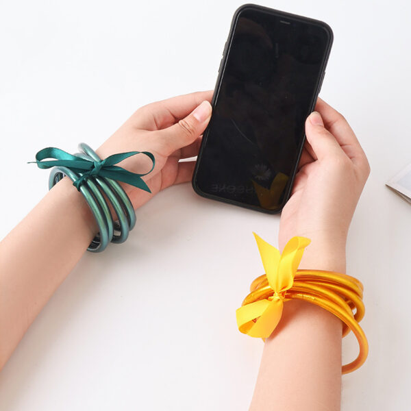 Wholesale PVC Silicone Tube Gold Foil Bracelet