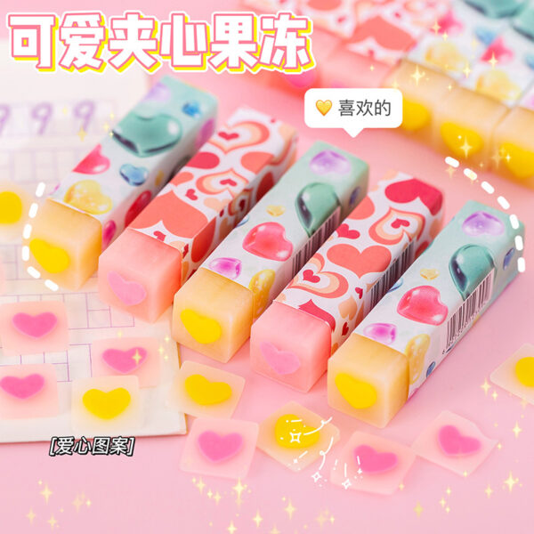 Wholesale 32pcs/box Cute Jelly Sandwich PVC Eraser