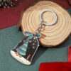 Wholesale Christmas Wooden Bell Tree Christmas Tree Snowman Keychain