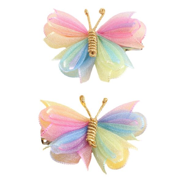 Wholesale Kids Mesh Butterfly Fabric Hair Clips Baby Supplies