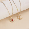 Wholesale Birthstone Month December Star Pendant Paper Card Alloy Necklaces