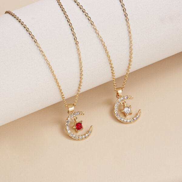 Wholesale Birthstone Month December Star Pendant Paper Card Alloy Necklaces
