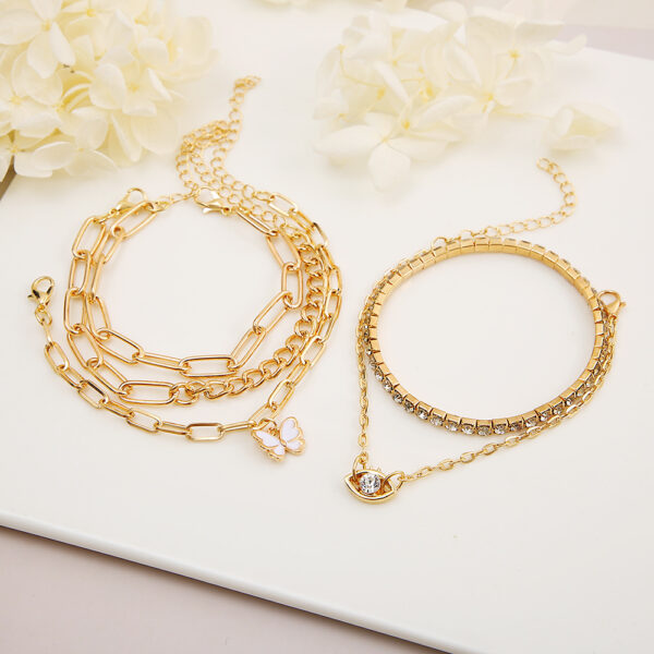 Wholesale Butterfly Diamond Alloy Bracelet