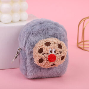 Plush key case-Red Nose cookie Gray