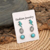 Wholesale Bohemian Turquoise Alloy Earrings Three-Piece Set