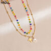 O1CN015niYFu1v0tAXw4O4d_2212884106111-0-cib Wholesale Titanium Steel Double -layer Color Crystal String Beads Pearl Necklace
