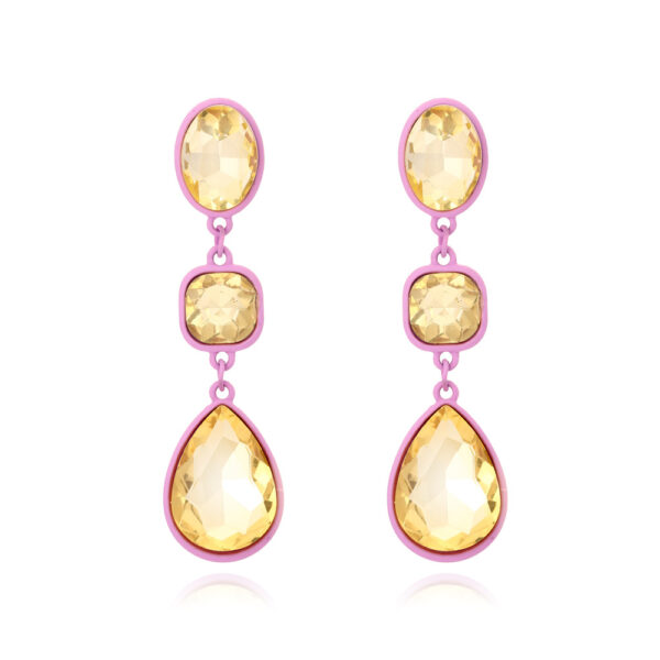 Wholesale Water Drop Crystal Color Diamonds Alloy Earrings