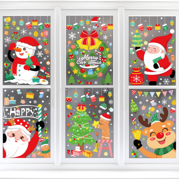 Wholesale Christmas Decorations Snowman Elk Window Stickers