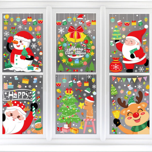 Wholesale Christmas Decorations Snowman Elk Window Stickers
