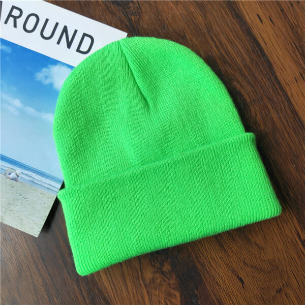Wholesale Dopamine Color Line Solid Color Acrylic Knitted Hat
