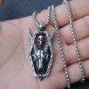 Wholesale Gothic Stainless Steel Sheep Head Skull Titanium Steel Necklace