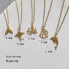 Wholesale Stainless Steel Marine Series 18K Gold Fishtail Dolphin Necklace Clavicle Chain