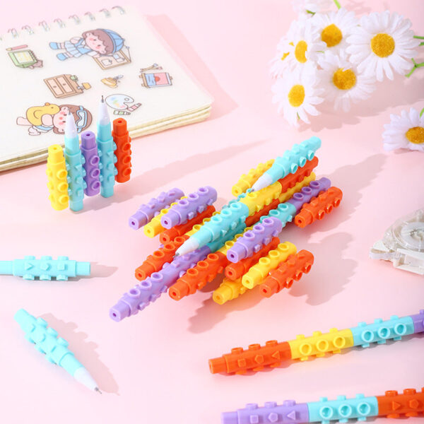 Wholesale Plastic Colored Building Block Gel Pen