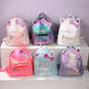 Wholesale PU Bowknot Kids Backpack