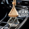 Wholesale 8ML Transparent Glass Triangular Cap Diamond Car Perfume Bottle