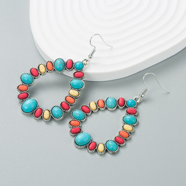 O1CN015sm1IN2LDsKdXJL32_2206398079659-0-cib Wholesale Alloy Colored Turquoise Geometric Shape Earrings