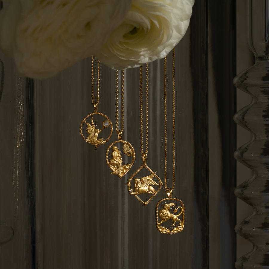 Wholesale Vintage Greek Goddess Gold Plated Copper Necklaces