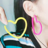 Wholesale Valentine's Day 12 Colors Big Heart Acrylic Earrings